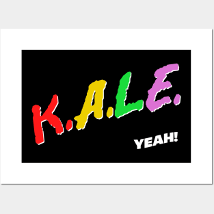 Kale Yeah! Retro 80s Style Original Veganism Design Posters and Art